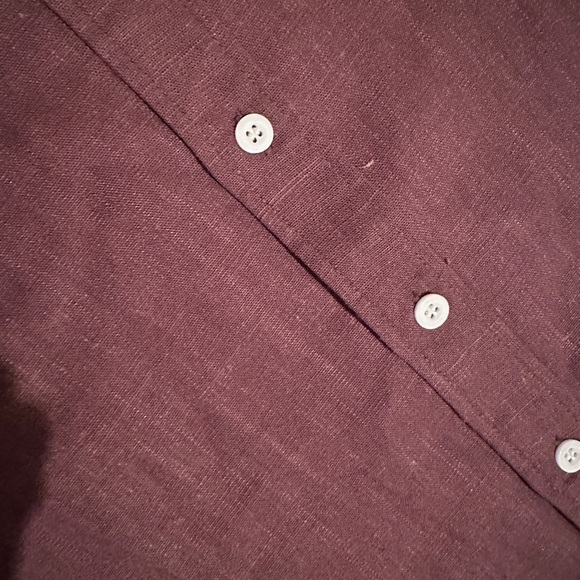 Men's‎ Brown Shirt Size L 30% Linen 70% Rayon - Picture 4 of 12